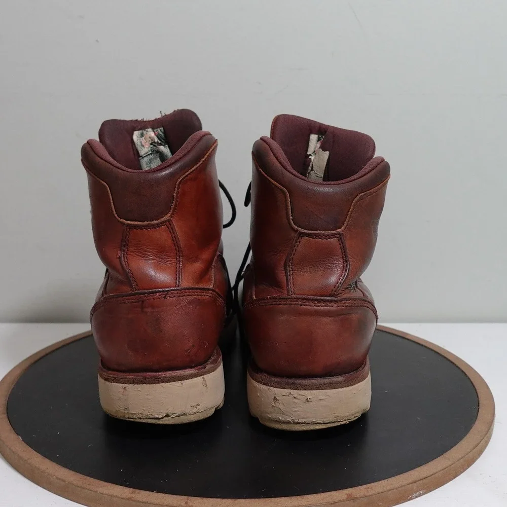 Red Wing Traction Tred Lite Safety Toe Boots Men 11 Brown Leather Steel Toe Work